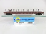 Athearn Blue Box 1400 Ho Scale Atsf Santa Fe 50 Ft Flat Car W/stakes, Kadees #2. Fixed Price $12.00.