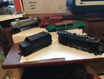 Lionel Postwar O-27 1666 Steamer Plus Tender And 3 Cars #6. Fixed Price $215.00.