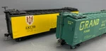 2X Train-miniature Reefers Grand Union #90104 Berghoff Beer #702 W/kds HO5289. Fixed Price $21.71.