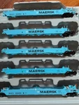 Maersk Shipping - Gunderson 5 Maxi Well Double Stack Cars Ho Scale New. Fixed Price $299.95.