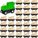 30 Pcs Unfinished Diy Wooden Trains Unpainted Cars Toys For Railway Pai.... Fixed Price $79.89.
