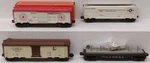 Lionel Vintage Gauge Assorted Freight Cars: 6844, 36621, 6448, 3665. Fixed Price $216.19.