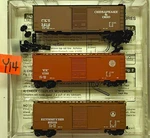 Micro-trains 20276-2 Chessie System The Cat Pak, 3 C&o, B&o, Wm, 40' Box Car. Fixed Price $35.00.