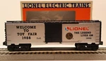 Lionel, O, 6-19902, Toy Fair 1988, Box Car, #19902, C-8, Ln/ob. Fixed Price $8.50.