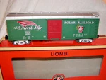 Lionel 6-17752 Polar Railroad Round Roof Box Car 2012 Standard Shelf Display. Fixed Price $62.00.