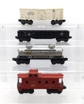 Lionel Vintage Gauge Assorted Freight Cars: 6465-60, 6257, 6462 & 3472 Ex. Fixed Price $79.89.