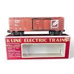 K-line K-648106 Western Pacific Brown Feather Single Door Box Car Gage O27. Fixed Price $27.00.