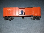 Lionel 3484-25 Operating Boxcar At&sf Complete, Works Vg+. Fixed Price $28.99.