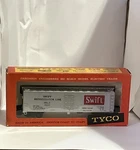 Tyco Scale Electric Trains Swift Refrigerator Car T329A:249 With Original Box. Fixed Price $15.00.