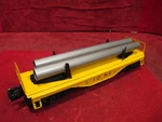 Lionel #6121 Gauge Yellow Metal Flat Car W/ Pipes. Nice!. Fixed Price $12.50.