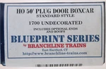 Ho Scale Branchline Blueprint 170050' Plug Door Boxcar Standard. Fixed Price $19.95.
