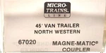 Micro Trains 67020 Scale 45' Van Trailer North Western / Nib F8. Fixed Price $13.99.
