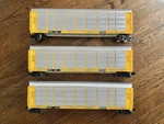 3PCS Menards Gauge Corrugated Auto Carriers Yellow 3-RAIL Lionel Ln No Boxes. Fixed Price $89.99.