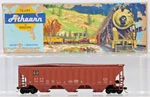 Athearn Scale 'atsf' 3-BAY Covered Hopper Car #309886 Knuckle Couplers. Fixed Price $18.99.