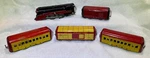 Hafner Streamliner Passenger Train Set: #1010 Wind-up Engine W/tin Litho Cars. Fixed Price $139.99.