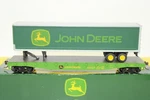Athearn Ho Scale John Deere 50' Flat Car #60237 W/ 45' Truck Trailer 7736. Fixed Price $78.00.