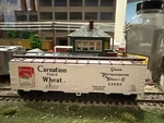 Walthers Trainline Ready-to-run Ho Carnation Flaked Wheat Union Reefer 23090. Fixed Price $10.99.