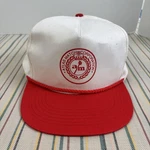 Vintage Atlas Match Corporation Hat Cap Snap Back White Red Rope Mens 90S. Fixed Price $14.99.