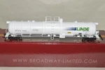 Ho Scale Broadway Limited Imports Cryogenic Tank Car Train Linde Gas 80056. Fixed Price $60.00.