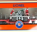 New Lionel Christmas Flatcar W/ Motorized Handcar #6-26843 Santa Mrs Claus. Fixed Price $84.95.