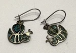 Native American Vintage Silver Turquoise Unstamped Catepillar Earrings. Fixed Price $25.00.