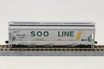 Scale Micro Trains 09400150 3-BAY Acf Covered Hopper Soo Line 73469 Gray. Fixed Price $24.89.