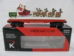 K-line O/O-27 Scale Christmas Holiday Flat Car W/ Santa & 8 Reindeer #K661-7401. Fixed Price $129.99.