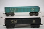 Marx Trains Gauge - (2) Cusomized 51170 Erie Drop End Gondola Black & Green. Fixed Price $24.99.