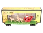 Mth 30-76741 O Christmas Flat Car W/ Led Lights, Santa Sleigh & Reindeer #122518. Fixed Price $79.99.
