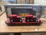 Mth 30-8303 Gauge Milwaukee Road Die-cast Flatcar W/ertl '32 Panel Vans In Ob. Fixed Price $25.00.