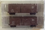 Sealed Micro-trains 2-PACK # 20326-2 Bm & Mtc 40' Single Door Box Car Scale. Fixed Price $39.95.