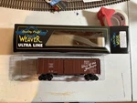 Weaver Scale Burlington Route Steel Side Boxcar #1692 Way Of The Zephyrs. Fixed Price $32.00.