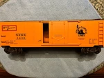 K-line, K761-1232 Jersey Central Lines, 40' Boxcar, RN1438, New. Fixed Price $50.00.