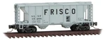Micro-trains Mtl Z-scale Two-bay Covered Hopper Frisco/slsf (gray/black) #85266. Fixed Price $22.99.