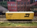 Ho-scale Intermountain Burlington Northern Wood Reefer Car (yellow) #71853. Fixed Price $19.79.