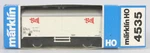 Marklin Ho #4535 Bell 2 Axle Refrigerator Car, N/bx. Fixed Price $14.95.