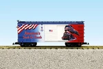 Usa Trains R19159. America's Back On Track Patriotic Series Boxcar. Fixed Price $99.99.