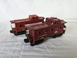 Lot Of Postwar Lionel O-gauge 6357/6257 Sp-type Cabooses Red Lighted. Fixed Price $22.00.
