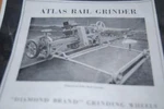 Vintage Rail Grinding Wheel - Real Equipment Atlas Industries. Fixed Price $10.00.