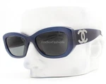 Chanel Sunglasses CH5493A 1816/S4 Polished Milky Blue Gunmetal Logo With Case. Fixed Price $325.00.