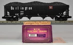 Mth Premier 3-RAIL #160115 Cb&q Burlington 4-BAY Coal Hopper W/load 20-97500. Fixed Price $45.00.