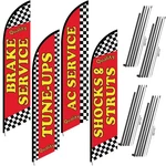 Hunnmingre 4 Set 15FT Auto Repair Shop Feather Flag Kits For Business Adverti.... Fixed Price $181.06.