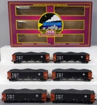 Mth 20-97076 Erie Premier 4-BAY Hopper Car With Coal Loads (set Of 6) Nib. Fixed Price $269.99.
