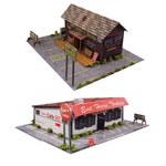 1:87 Scale Diner & Bait Shop Photo Real Building Kit / Trains Accessories. Fixed Price $21.49.