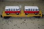 Mth Flat Car Union Pacific 2 Vw Vans 30-76033. Fixed Price $49.49.