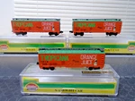 Three Model Power #3726 Tropicana Oj Reefers+scale Couplers Obs. Fixed Price $29.99.
