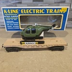 Gauge K-line K-6644 Flat Car W/ Helicopter Desert Storm Tan. Fixed Price $16.99.