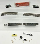 Lot Of Scale Train Tracks Atlas 50' Box Car, Turnouts, Switch Controls Accs.. Fixed Price $6.99.