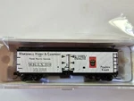 Atlas Scale 40' Wood Reefer Marshall Kirby Frozen Eggs/mkix (white/black) #100. Fixed Price $25.00.