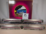 Mth O 3 Rail Amtrak 4- Car Amfleet Passenger Set # 20-65142 Plated!!. Fixed Price $349.99.